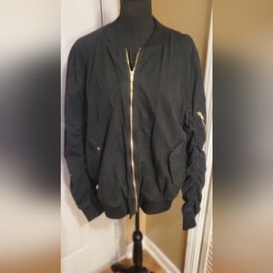 Men's Divided H&M Black Bomber Jacket. Size Large.